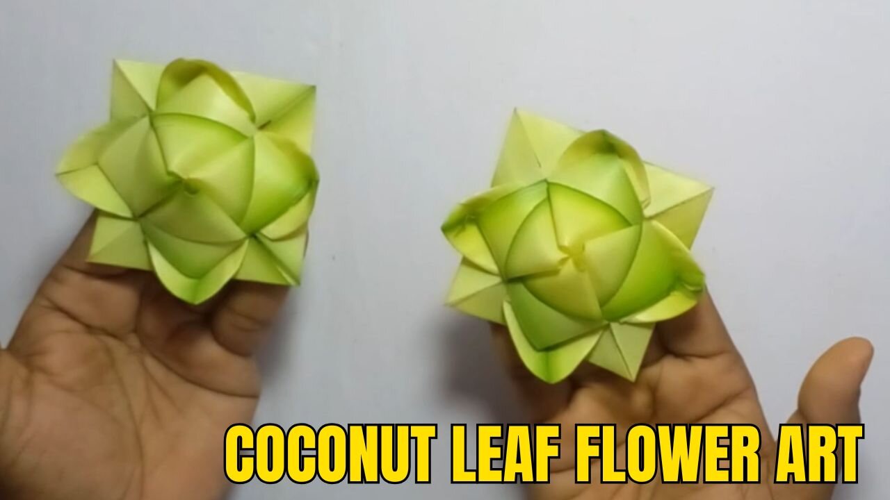 How to Make a Coconut Leaf Flower DIY Eco Friendly Craft Tutorial in 5 Minutes! 🌴