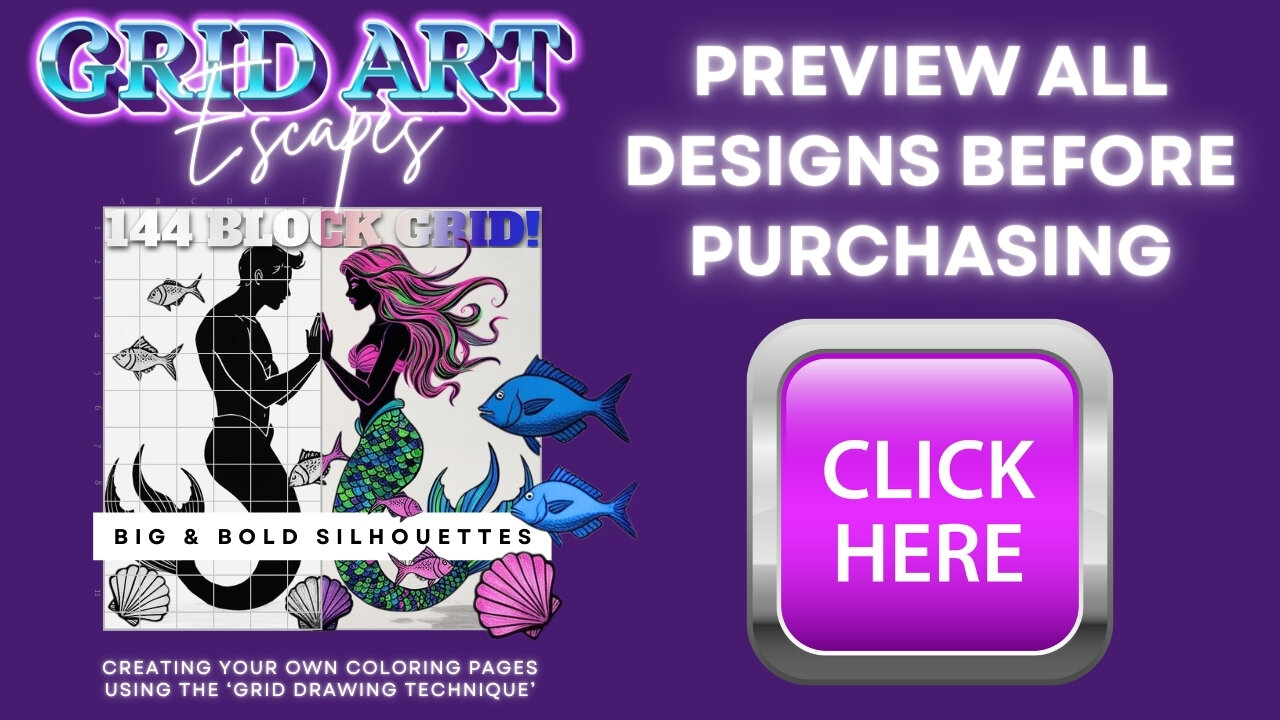 🎨 GRID ART ESCAPES – Big & Bold Silhouettes ✨ PREVIEW ALL DESIGNS BEFORE PURCHASING