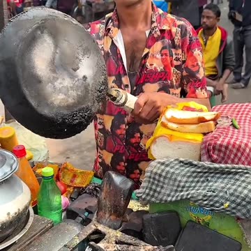 Egg Toast Streetfood in India