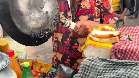 Egg Toast Streetfood in India