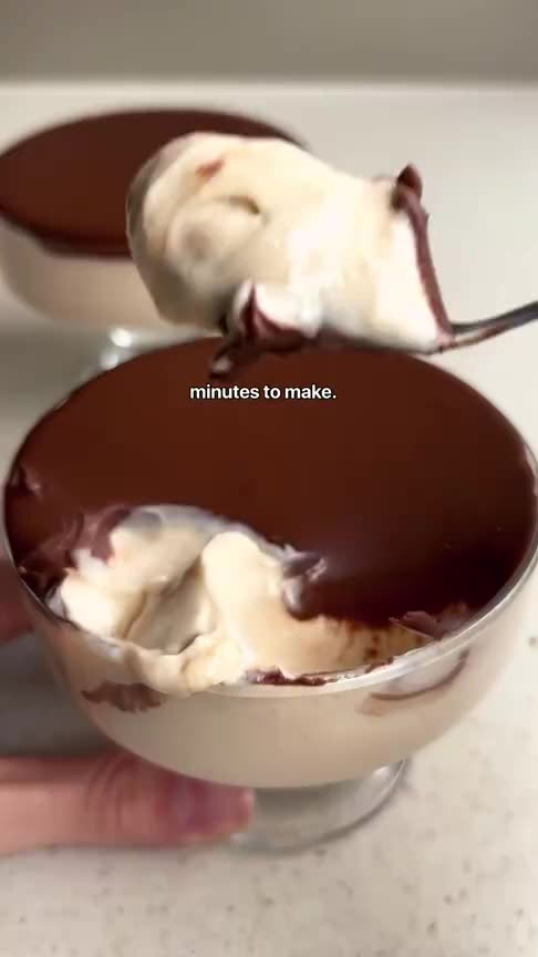 Peanut Butter Mousse with Chocolate Ganache 😍🥜🍫