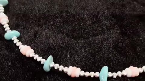 GN-20250108-05 Natural pink opal New Chinese style collar natural Sterling treatment Turquoise