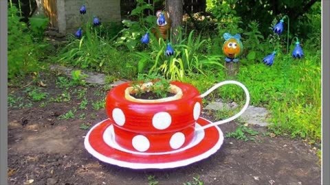 Tyres craft garden ideas