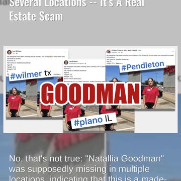 Fact Check: 15-Year-Old 'Natallia Goodman' Is NOT Missing From Several Locations -- Real Estate Scam