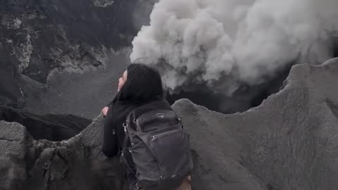 “Would YOU stand near a volcano?