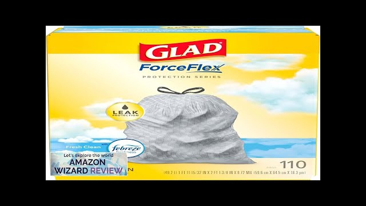 Glad Trash Bags ForceFlex Tall Kitchen Drawstring Garbage Bags 13 Gal Fresh Review