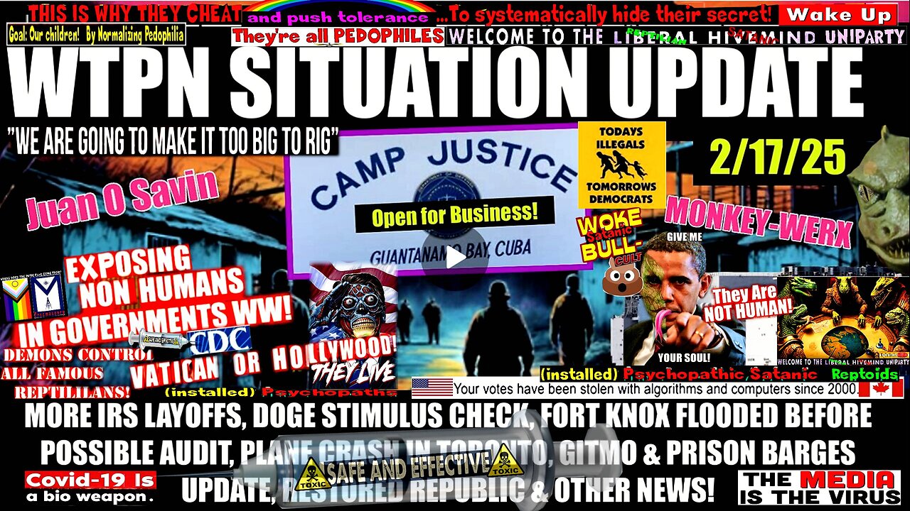 WTPN SIT/UP GITMO UPDATE, IRS LAYOFFS, DOGE STIMULUS CHECK, TORONTO PLANE CRASH & MORE.
