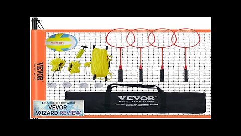 VEVOR Volleyball and Badminton Set Outdoor Portable Badminton Net Adjustable Height Steel Review