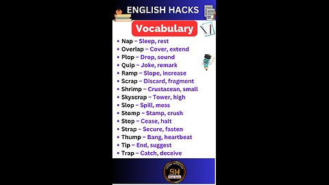 Daily use Important vocabulary words for exam 2025 50 #studyhacks123 #vocabulary #english #shorts