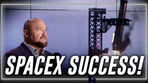 Alex Jones Responds To SpaceX Starship Flight 7's Second Successful Capture Of The Returning 33 Story Primary Booster