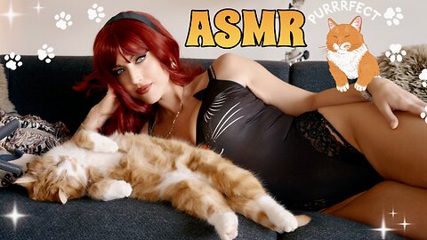 ASMR Gina Carla ❤️ Kitty Cuddle! Relaxing Purring and Soft Fur Sounds!