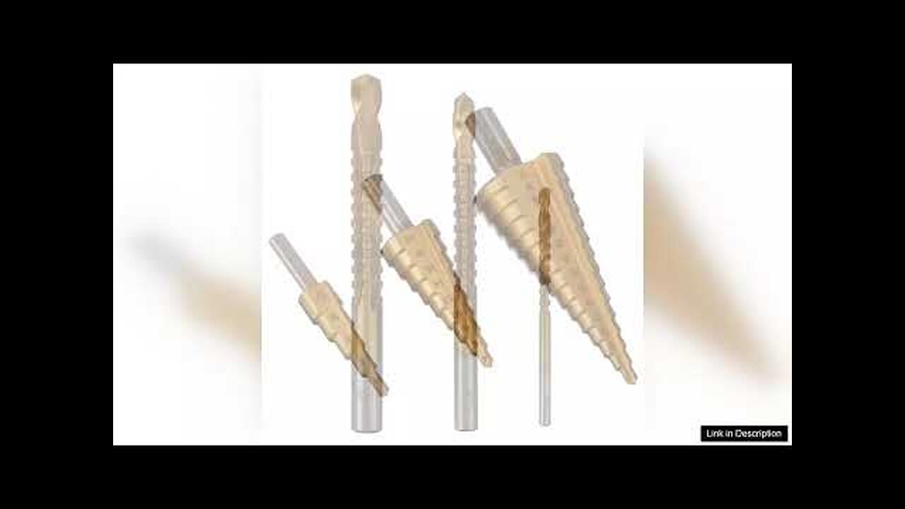 6PCs HSS Step Drill Bit Sets Straight Titanium Coated Cone Hole Cutter Review