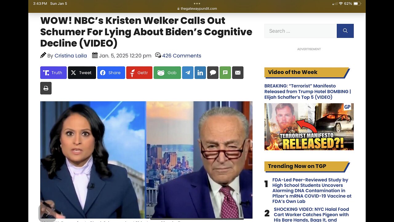 WOW! NBC’s Kristen Welker Calls Out Schumer For Lying About Biden’s Cognitive Decline (VIDEO)