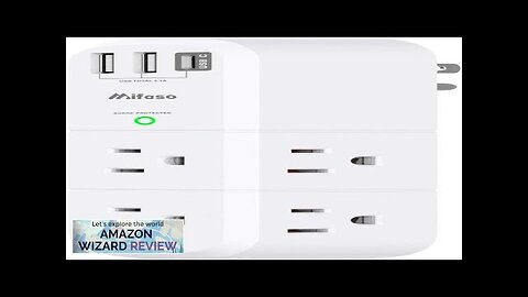 USB Outlet Extender Surge Protector with Rotating Plug 6 AC Multi Review