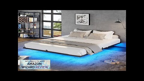 DICTAC Floating Bed Frame Full Size with LED Lights Metal Platform Full Review