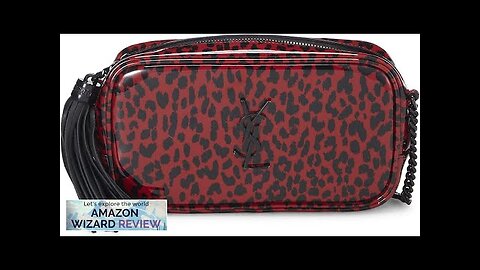 YVES SAINT LAURENT Pre-Loved Red Leopard Printed Patent Leather Lou Camera Bag Mini Review