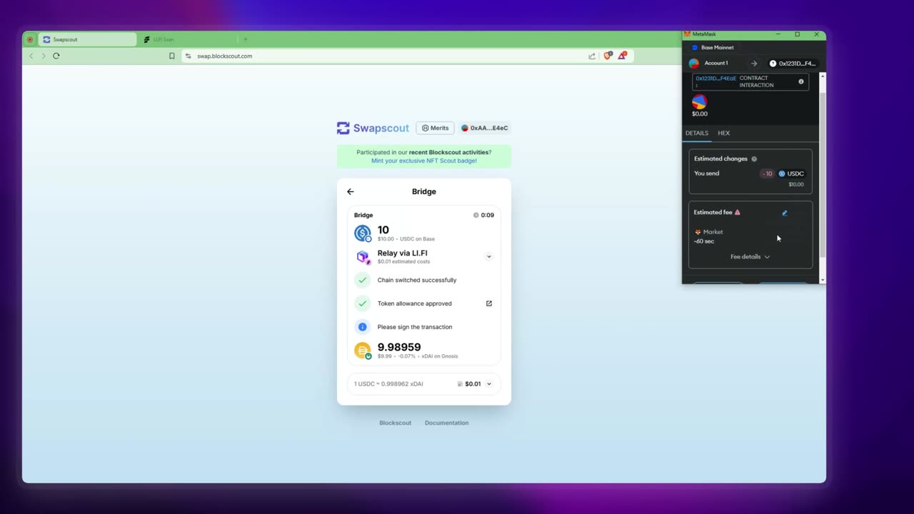 How to Bridge Tokens Using Swapscout – 1Minute Guide