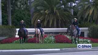 Mounted Presidential Protection Outside Trump International Golf Club West Palm Beach Florida: