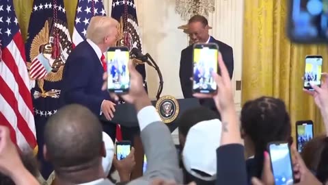 President Trump welcomes Tiger Woods at the White House