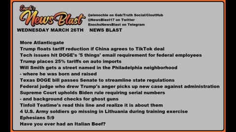 Wednesday, March 26, 2025 News Blast