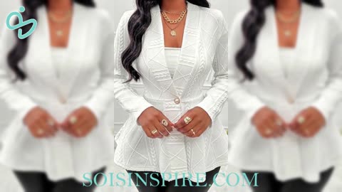 One Button Textured Peplum Cardigan #ootd
