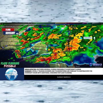 🌧️ Flash Flooding Risk Tonight: GA to NE FL! 3/9/25 #shorts #weatheralert