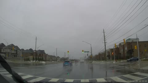 [4K] Aurora, Ontario! Winter Rainy day driving, ON. CA.