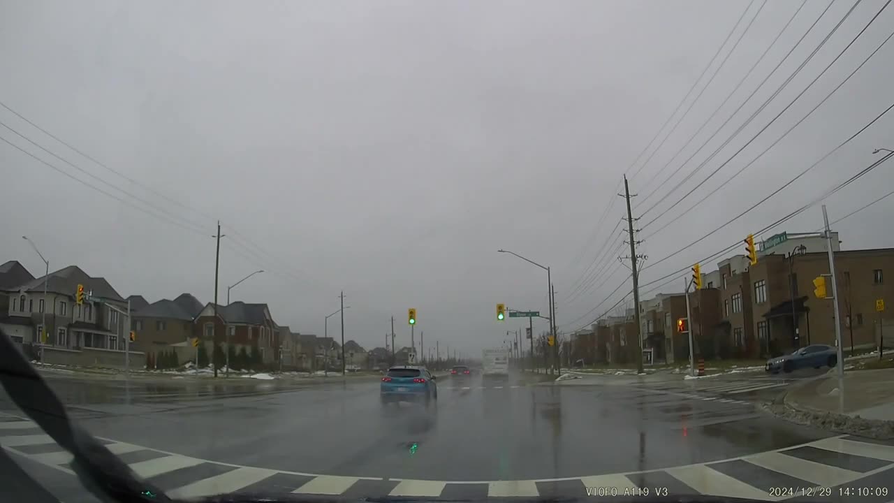 [4K] Aurora, Ontario! Winter Rainy day driving, ON. CA.