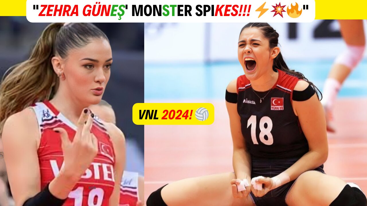 Zehra Güneş DOMINATES with POWERFUL Spikes! ⚡🔥 | Women's VNL 2024#ZehraGüneş, #Volleyball, #VNL2024