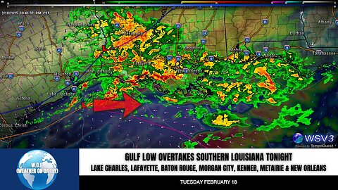 🌩️ Gulf Low Overtakes Southern LA Tonight! 2/18/25 #shorts #weather