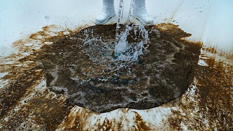 The Brown Water Flows Almost Continuously, Muddy! Carpet Cleaning Satisfying ASMR