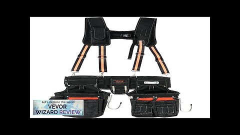 VEVOR Tool Belt with Suspenders 1680D Polyester 29 Pockets 29-54 inches Adjustable Review