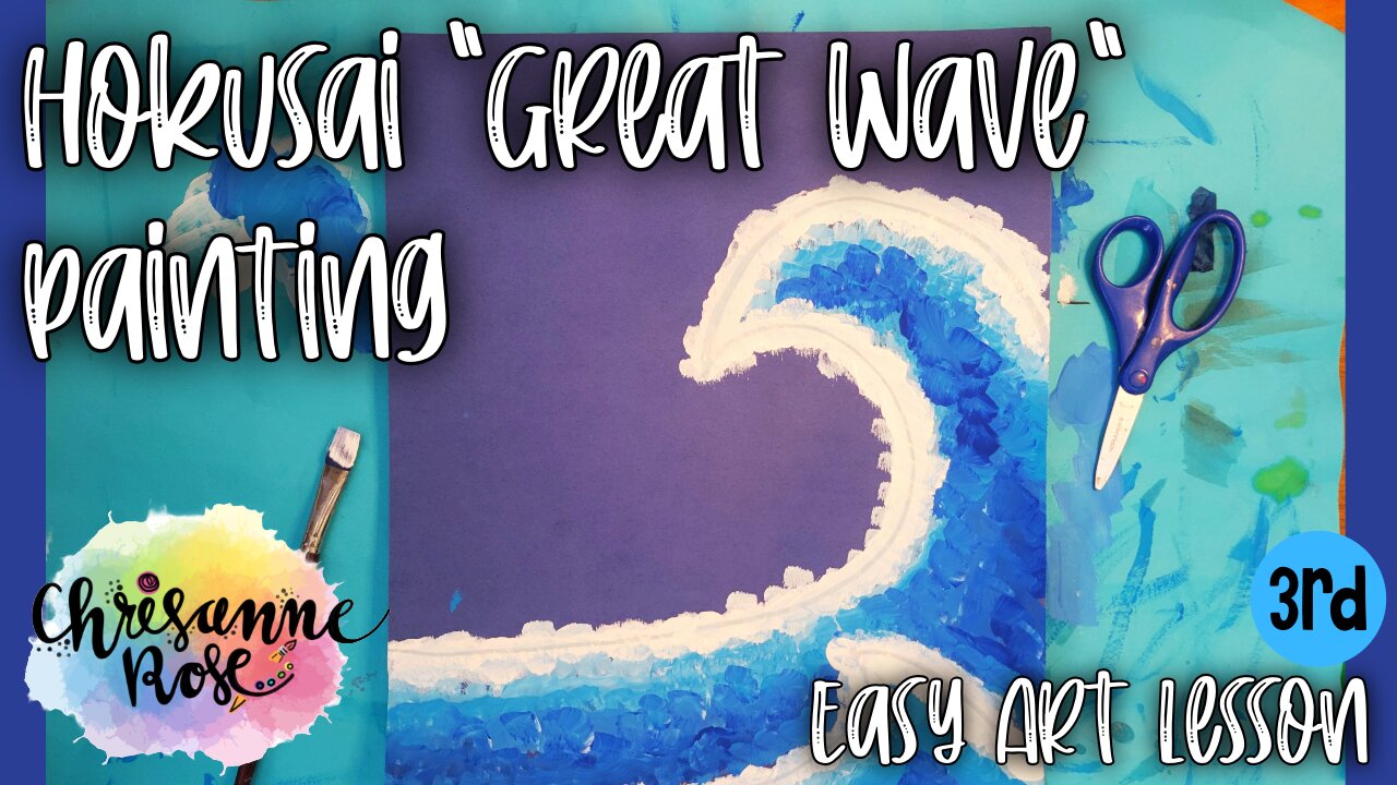 Hokusai Wave Painting - Easy Art Lesson for Classrooms and Homeschools