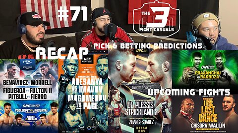 The 3 Fight Casuals #71 UFC 312 Strickland vs Du Plessis PICK & BETTING PREDICTIONS