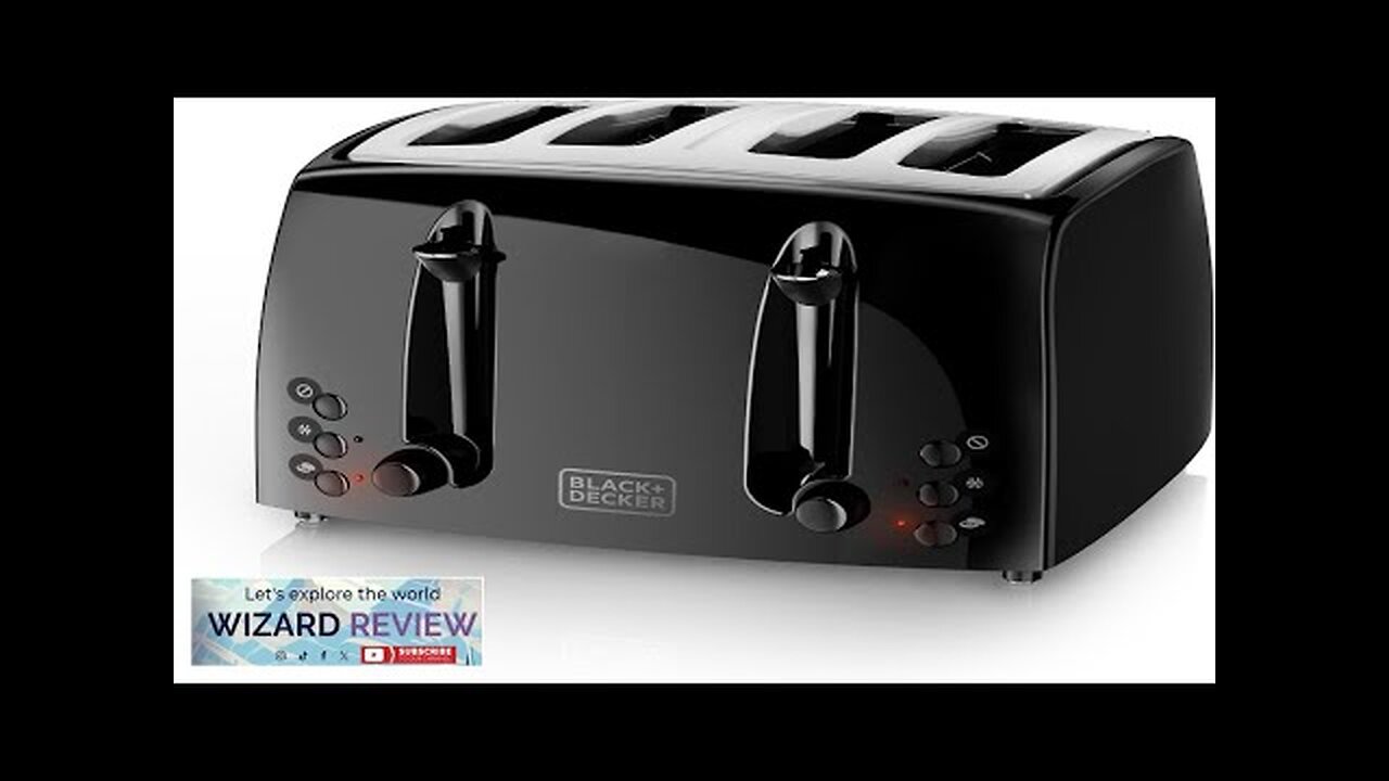 BLACK+DECKER 4-Slice Toaster TR1410BD Extra-Wide 7 Shade Settings Crumb Trays Gloss Review