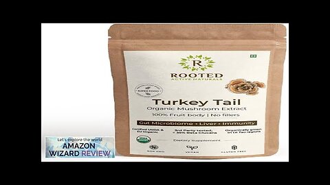 ROOTED Active's Turkey Tail Mushroom Extract Powder (60 g) USDA & EU Review