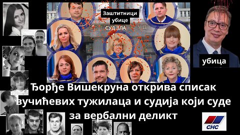 Ђорђе Вишекруна открива списак вучићевих тужилаца и судија који суде за вербални деликт