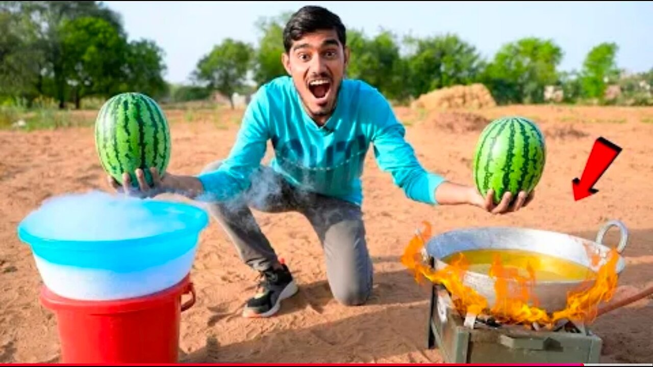 Boiling Watermelon in Hot Oil & Freezing It | What Will happen?