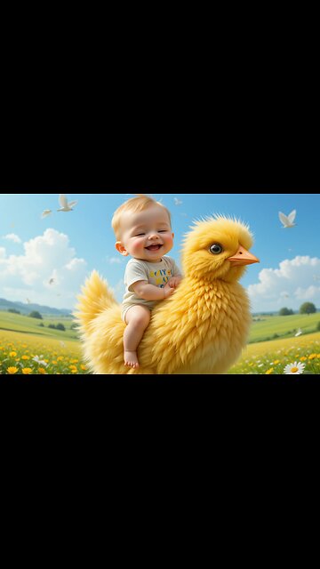 Sunny Days: Baby and Chick Create Joyful Memories! ☀️🐥🌷