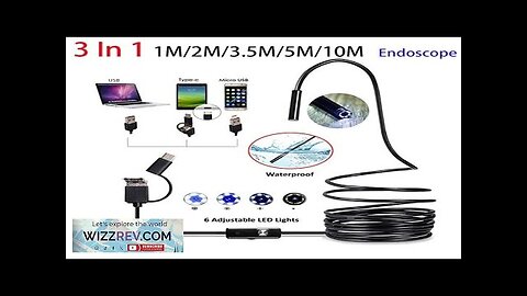 2M 7MM Endoscope Camera USB Type C Mobile Probe Borescope Inspection Endoscopic Review