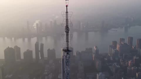 Skywalker Waves American Flag on top of the Empire State Building