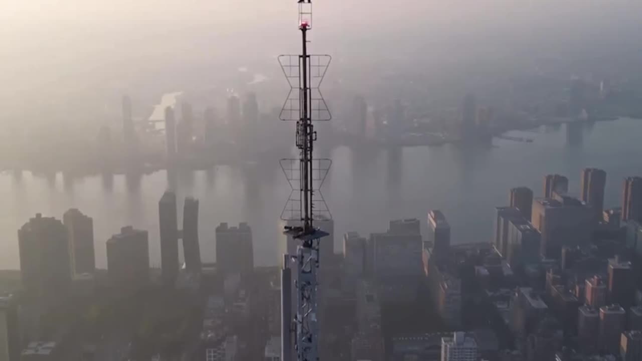 Skywalker Waves American Flag on top of the Empire State Building