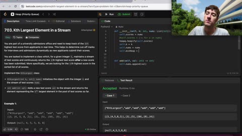 Learning Heaps Data Structures: 703. Kth Largest Element in a Stream (LeetCode)