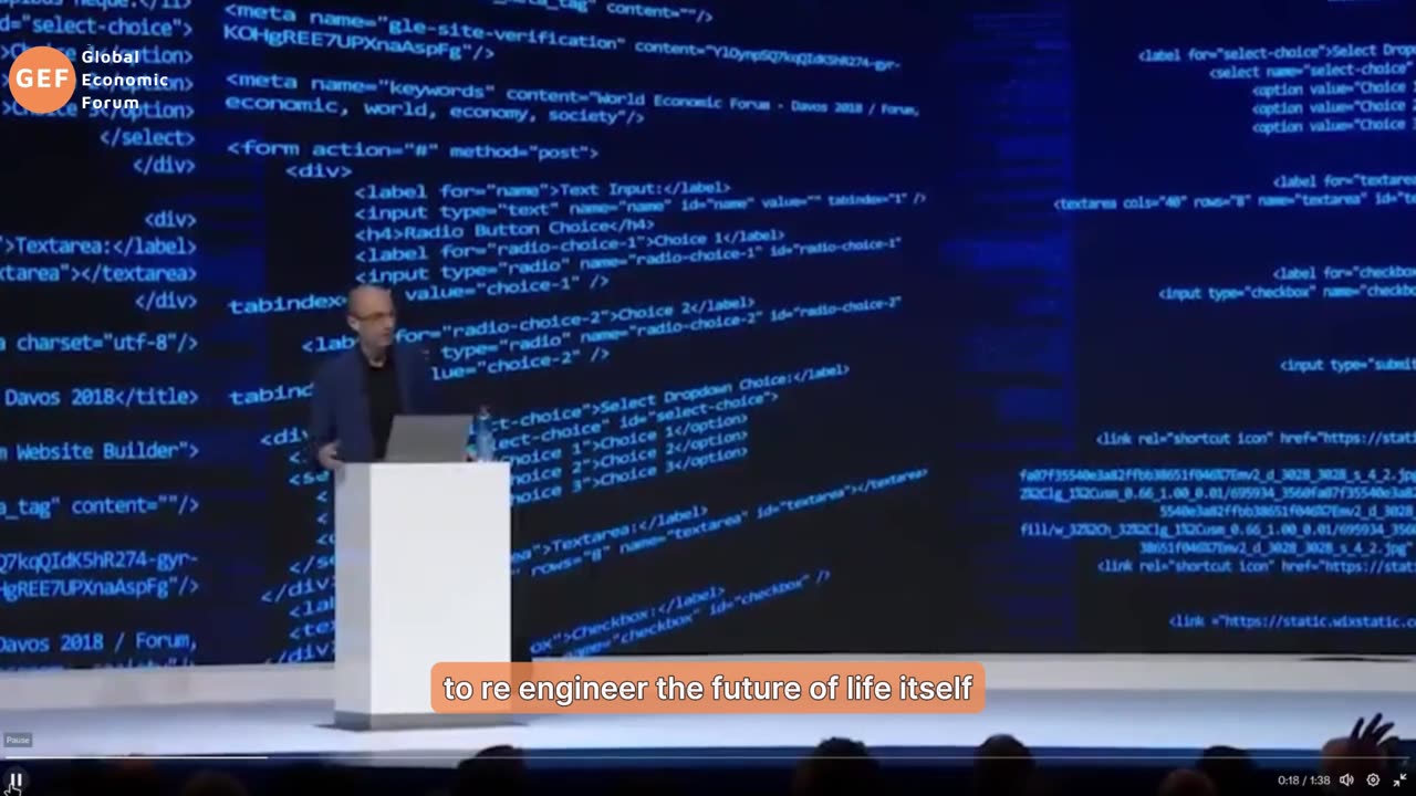 Yuval Noah Harari, speaking at the WEF: "Control of data might enable human elites to do..."