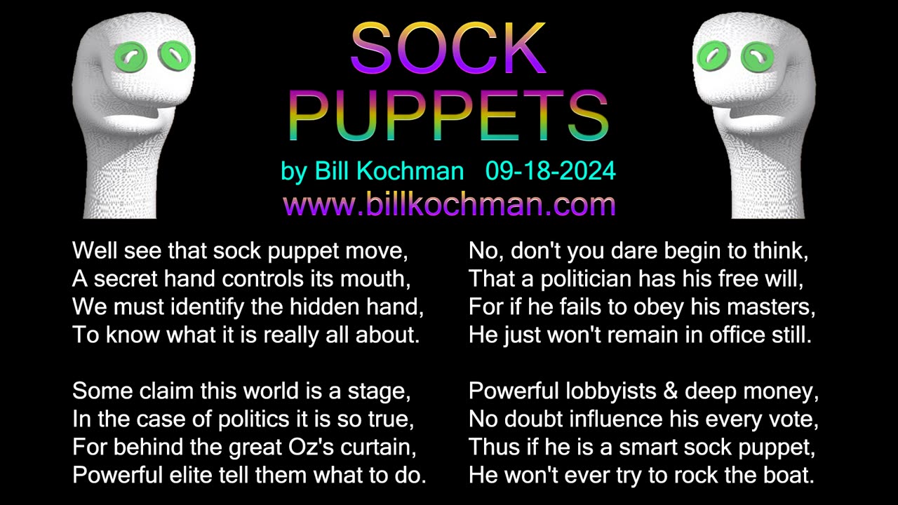 SOCK PUPPETS -- an original song by Bill Kochman.