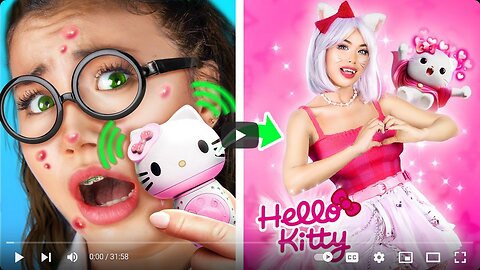 Amazing Makeover to Rich Hello Kitty for Poor Girls! How to Become Popular Colle