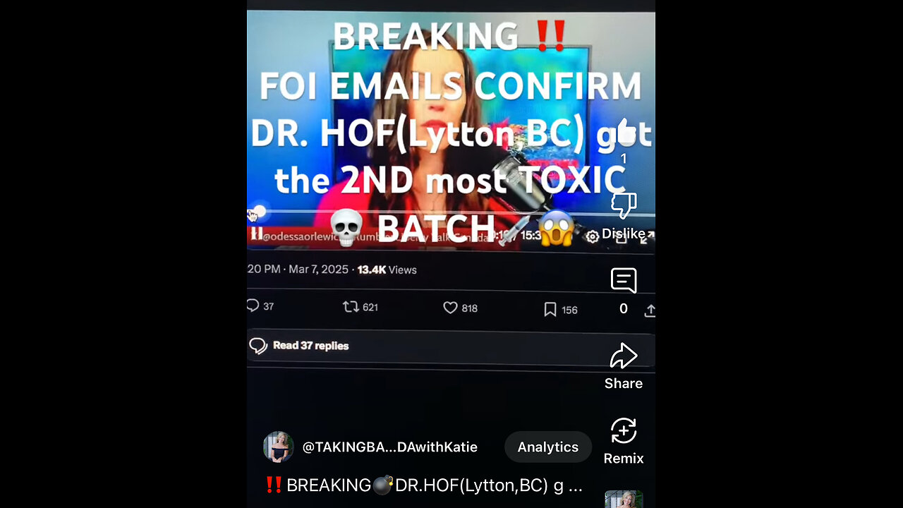 BREAKING‼️Dr.HOFFE/Lytton,BC got 2ND most TOXIC LOT💉💣