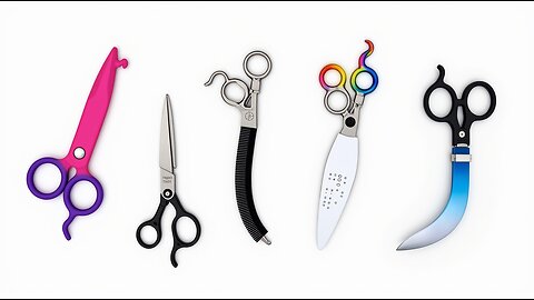 What is the most commonly used type of dog grooming scissors?