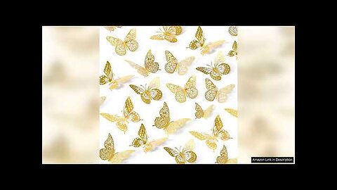 SAOROPEB 3D Butterfly Wall Decor 48 Pcs 4 Styles 3 Sizes, Gold Review