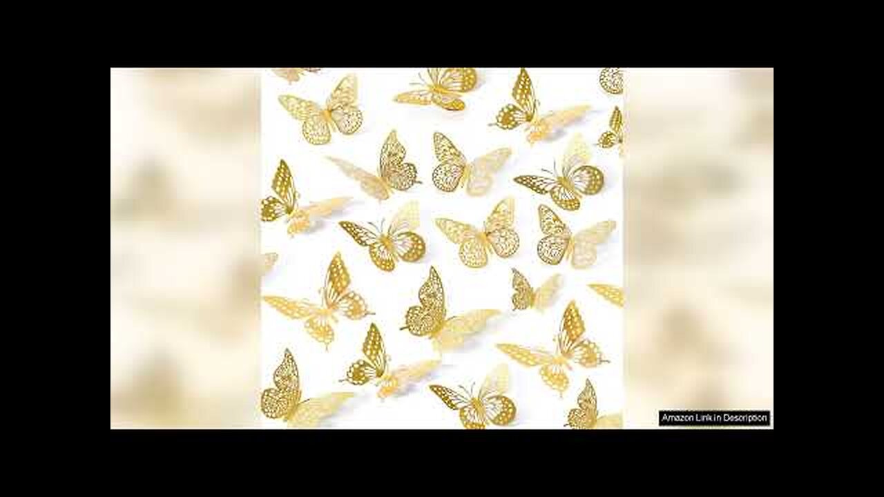 SAOROPEB 3D Butterfly Wall Decor 48 Pcs 4 Styles 3 Sizes, Gold Review